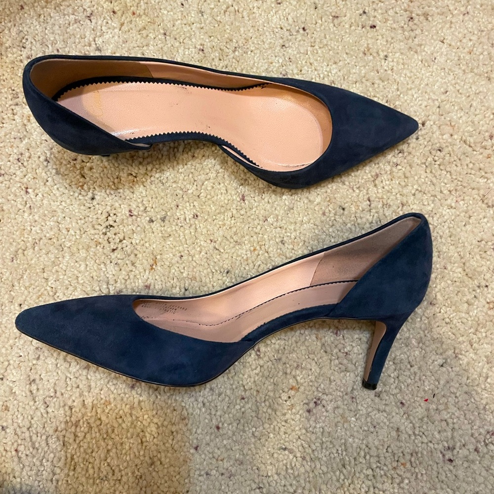 JCrew navy suede pumps